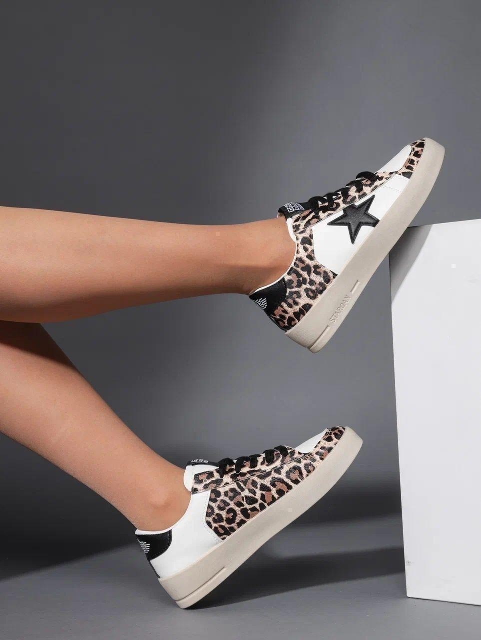 ,леопардовые кеды,женская ,кроссовки леопард донна доро,кроссовки с леопардовыми звездами