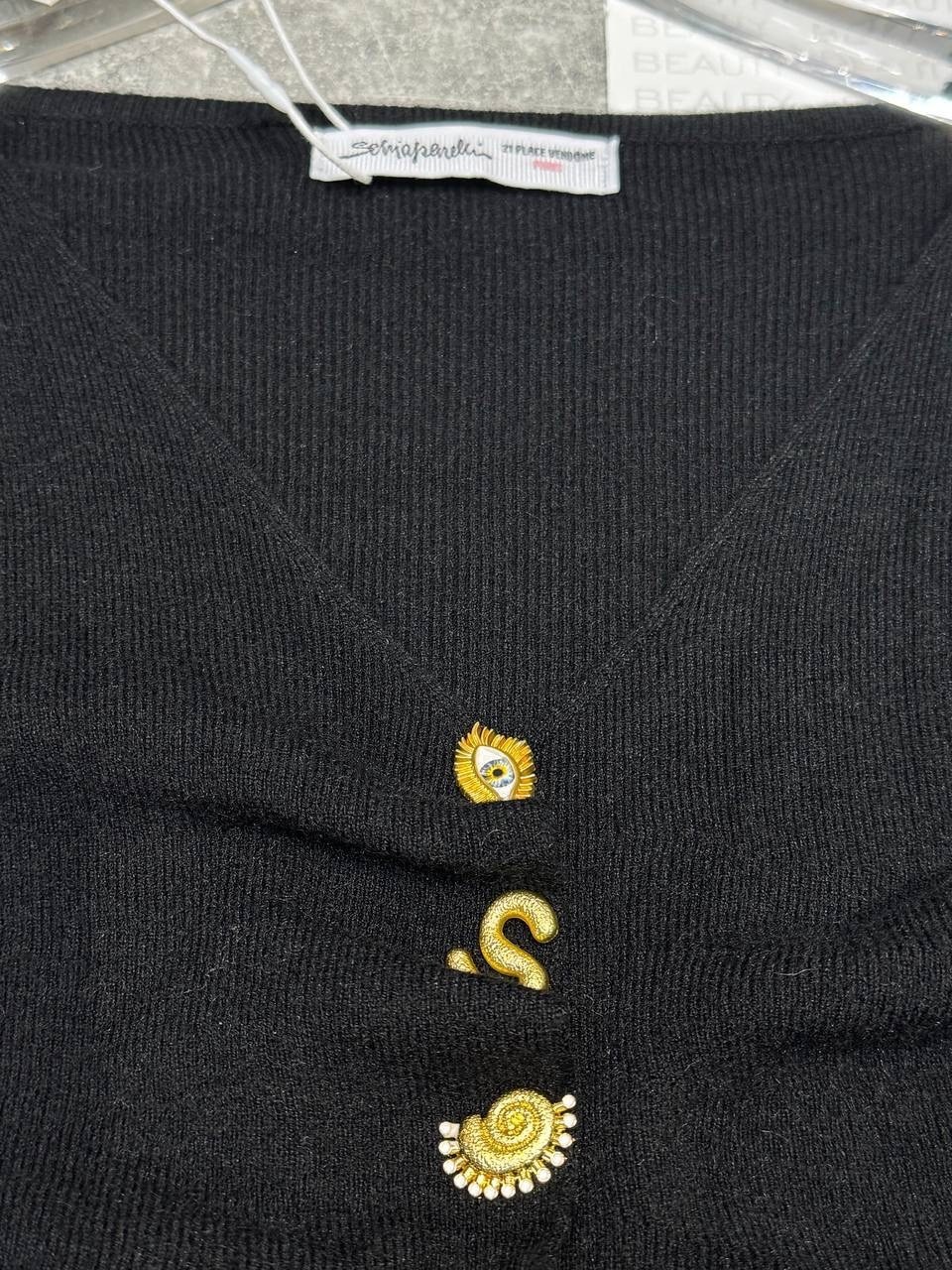 кардиган balmain черный,жакет balmain,женская кофта,укороченный кардиган balmain,кофта с пуговицами