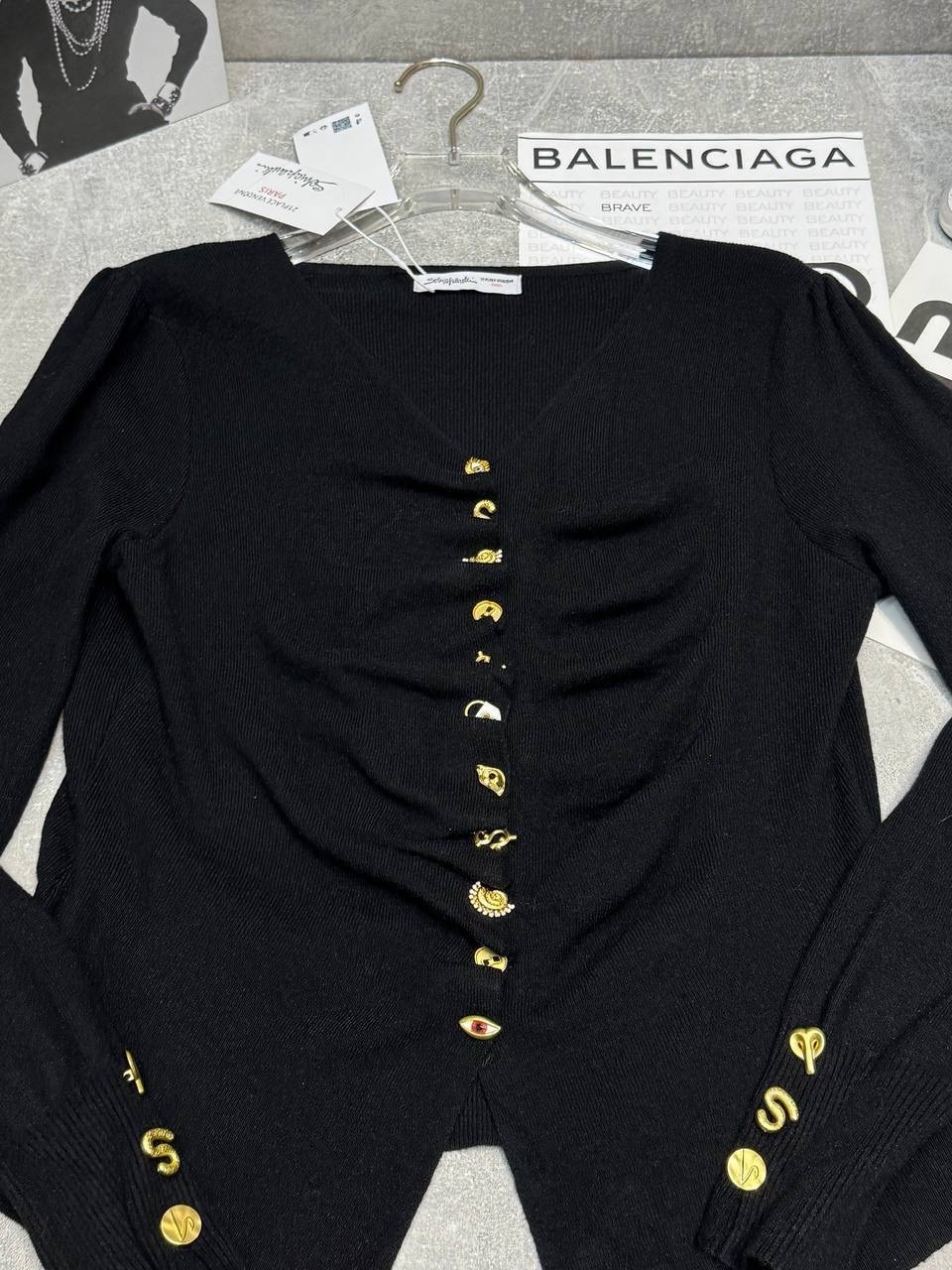 кардиган balmain черный,жакет balmain,женская кофта,укороченный кардиган balmain,кофта с пуговицами