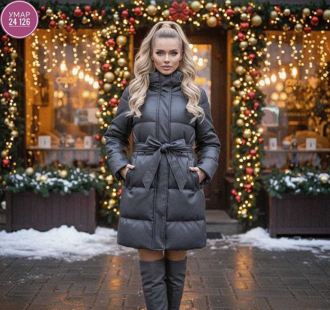 куртка из экокожи женская,пуховик из экокожи,пуховик из экокожи женский,куртка зимняя удлиненная с капюшоном экокожа h&f discount,куртка удлиненная с капюшоном экокожа fogo