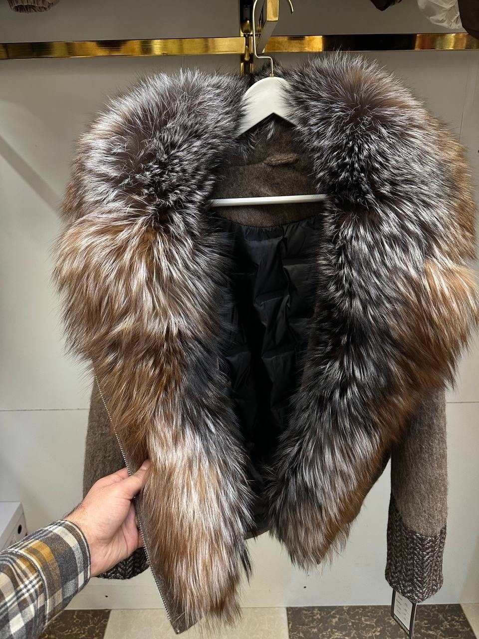 пальто зимнее,короткие пуховики,с мехом,зимняя куртка-пальто оверсайз v8oss,пуховик женский с овчиной