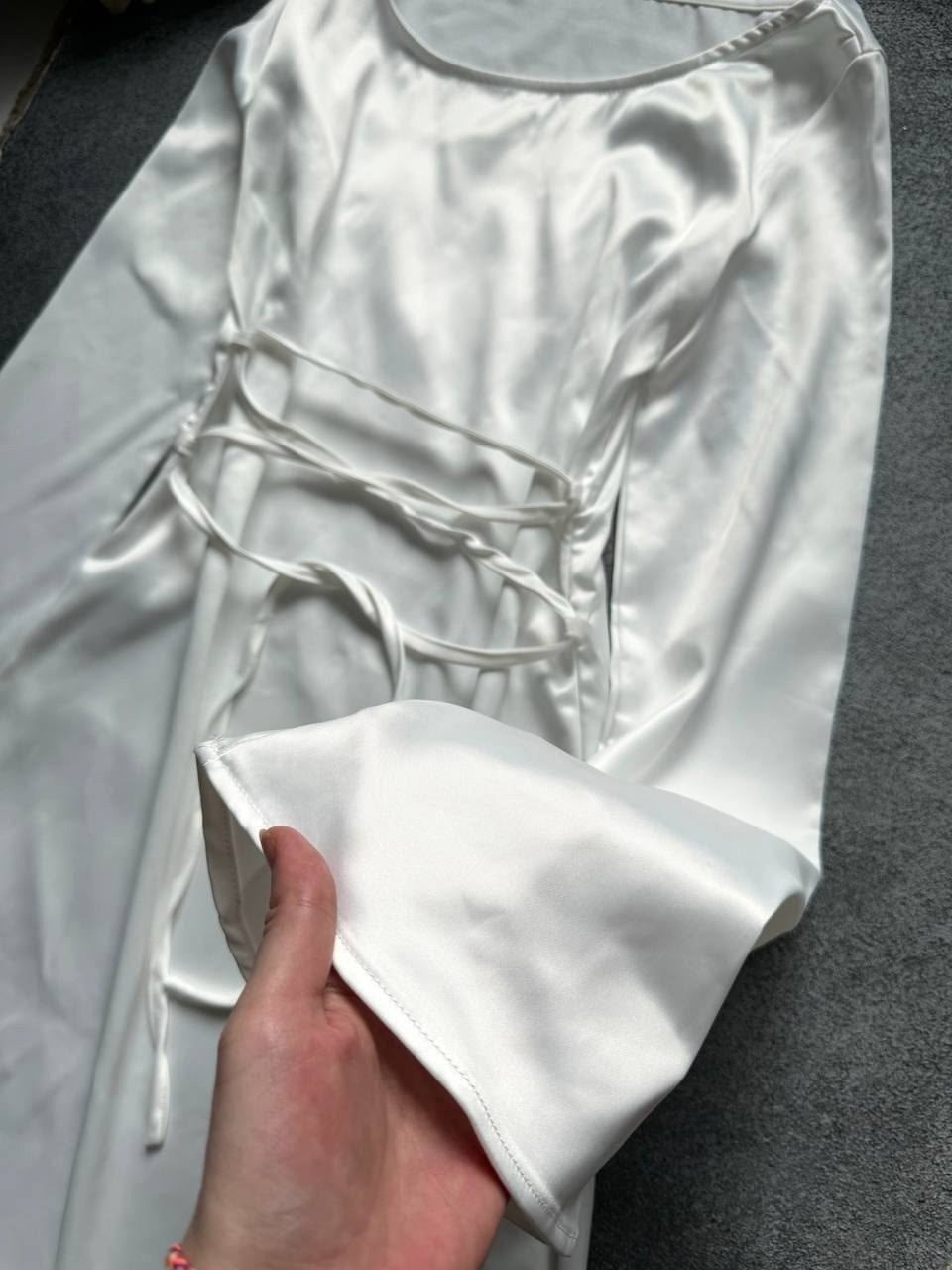 длинное платье,женское длинное платье,deioao шелковое элегантное женское длинное платье с рукавами,белое платье в пол,платье с длинным рукавом женское