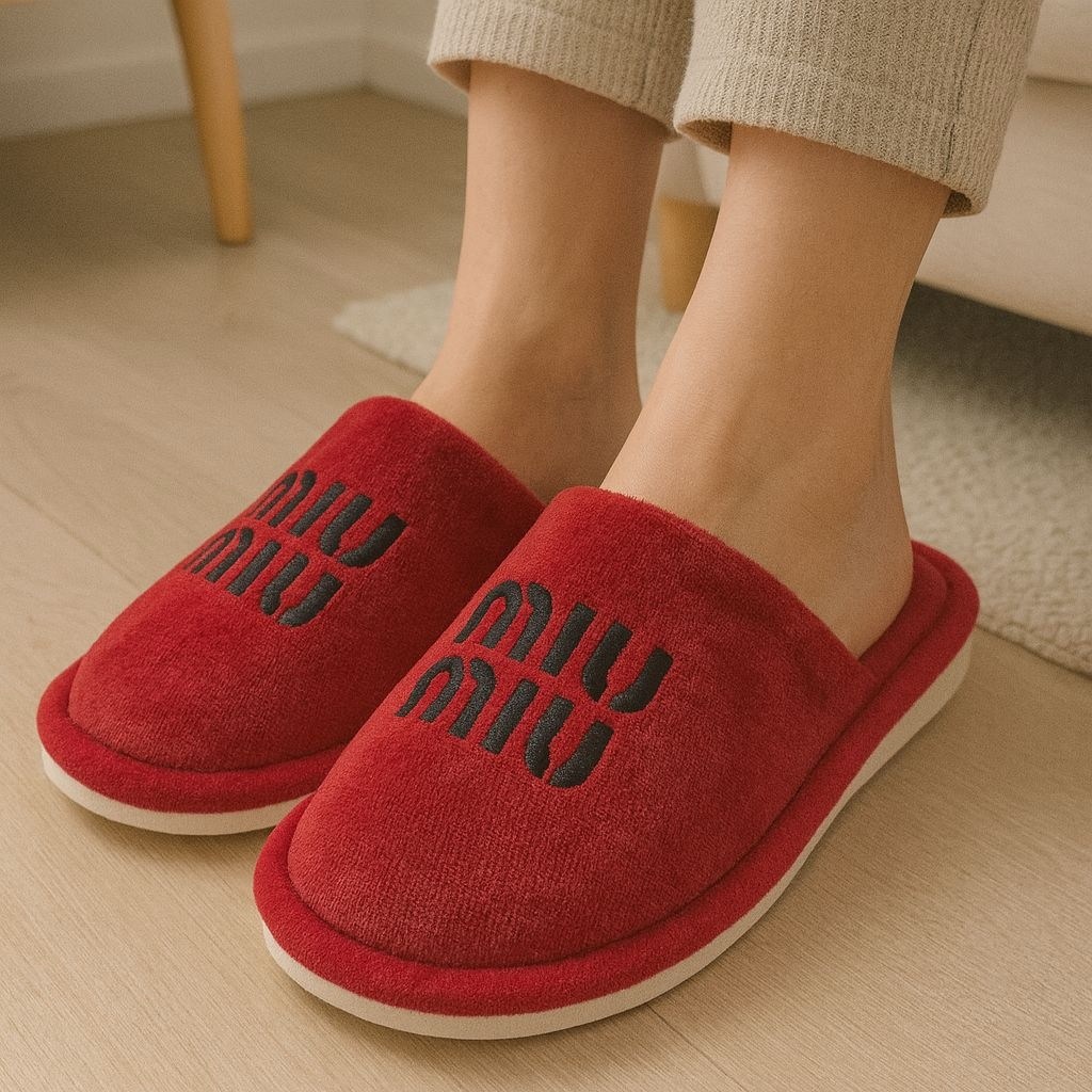 тапочки miu miu,тапочки женские,тапочки домашние женские,модные тапочки,тапочки миу миу