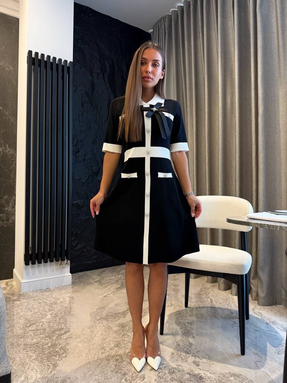 платье,платье с бантом,элегантное платье,платье женское прямое,трикотажное платье