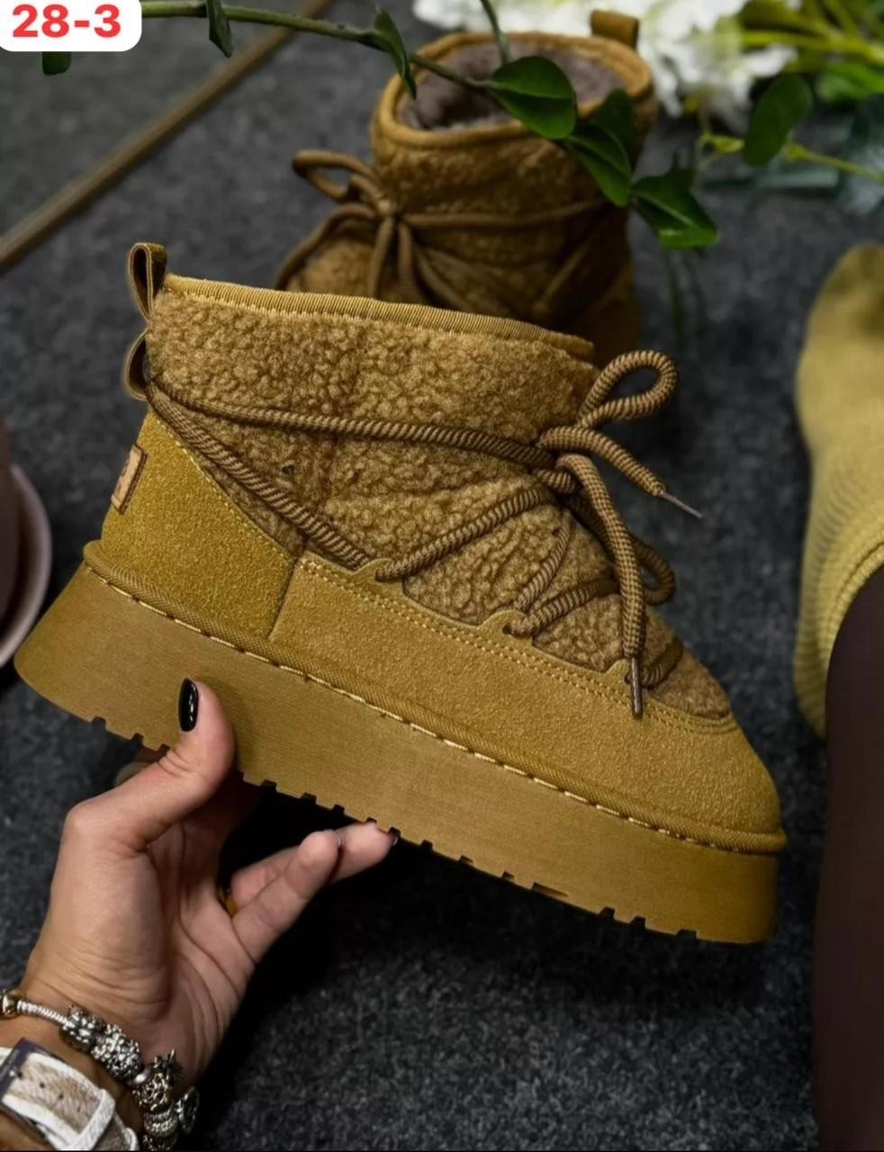 ,угги женские,зимние угги женские,зимние ботинки inuikii classic low platform коричневый,зимняя