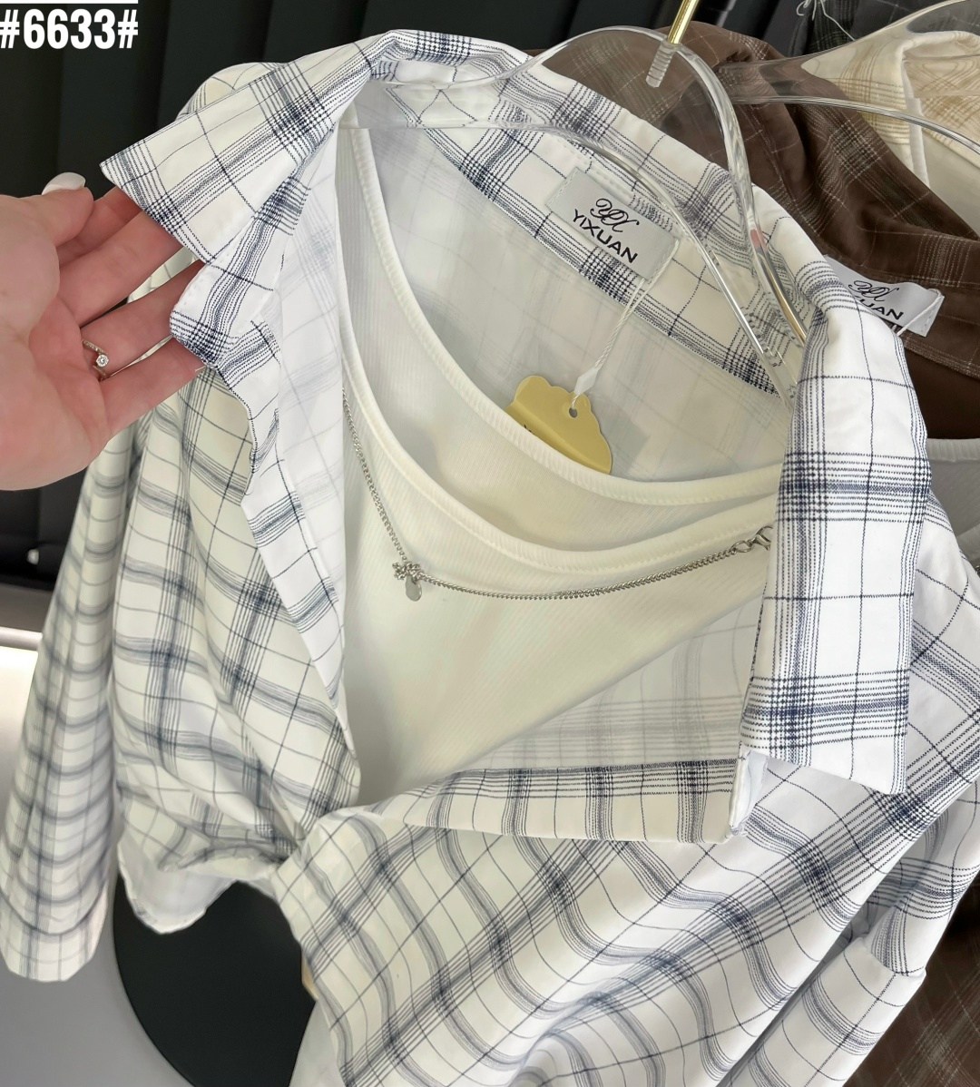 рубашка в клетку с майкой beststyle,рубашка в клетку dej 369033302,рубашка в клетку,женская рубашка в клетку,рубашка в клетку оверсайз удлиненная