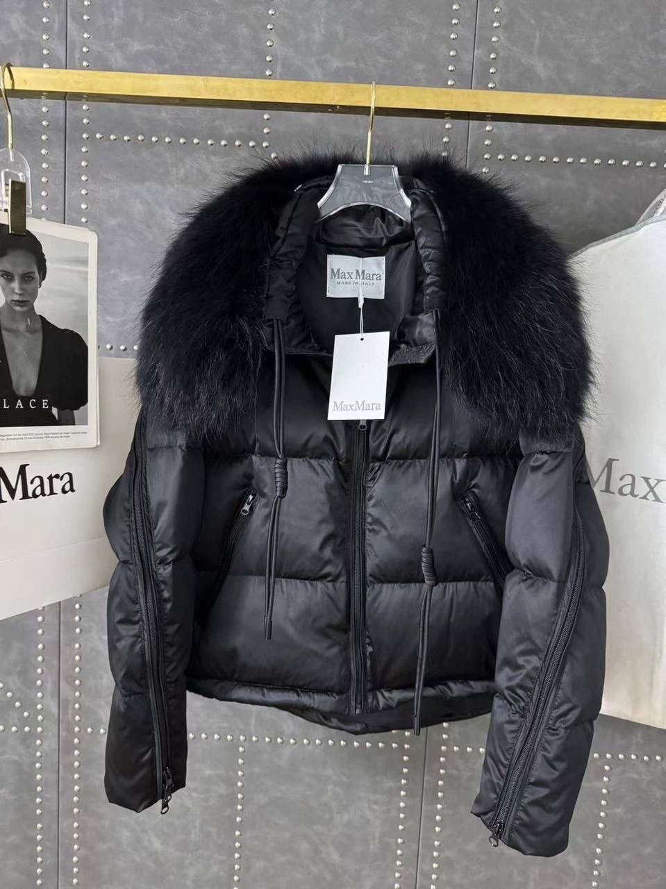 зимняя женская куртка,женский пуховик с большим меховым воротником,женский пуховик с меховым воротником на утином пуху,короткий пуховик,куртка пуховик женская