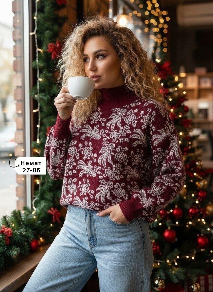 новогодние свитера,женский свитер,свитера с оленями,свитер,новогодний женский свитер