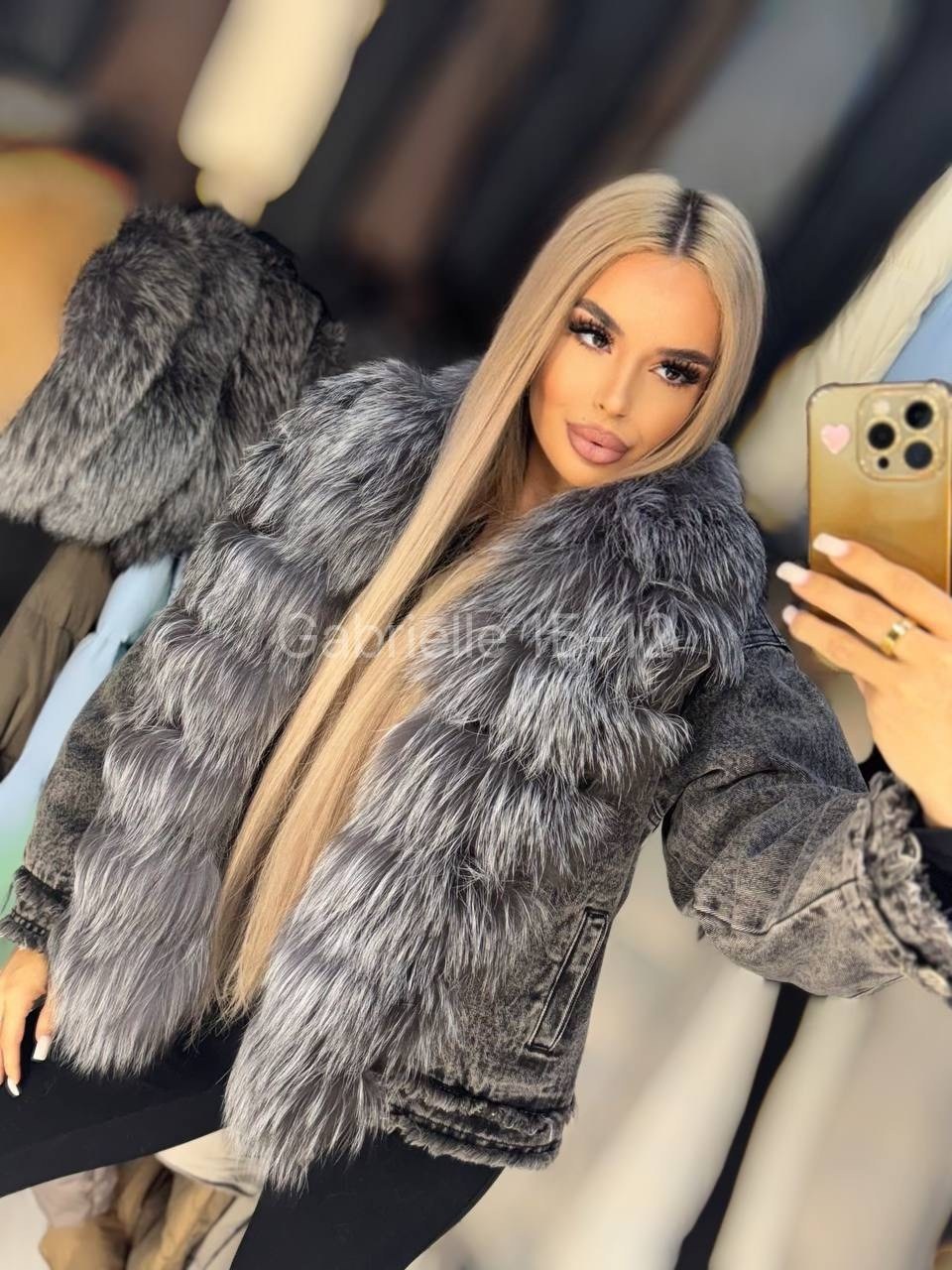 пуховик с натуральным мехом чернобурки,парка с натуральным мехом чернобурки,куртка зимняя с чернобуркой,куртка с мехом,куртка джинсовая с чернобуркой