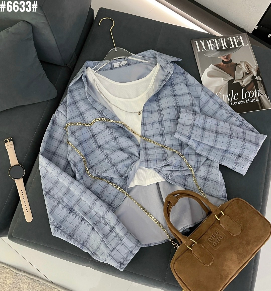 рубашка в клетку с майкой beststyle,рубашка в клетку dej 369033302,рубашка в клетку,женская рубашка в клетку,рубашка в клетку оверсайз удлиненная