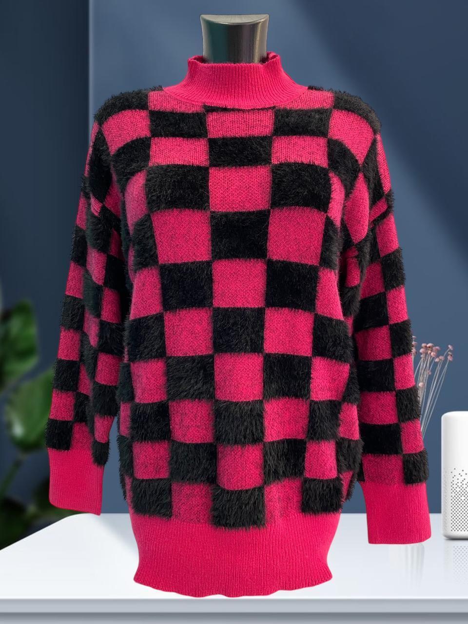 свитер в клетку,свитера женские,джемпер в клетку,стильный свитер,джемпер женский