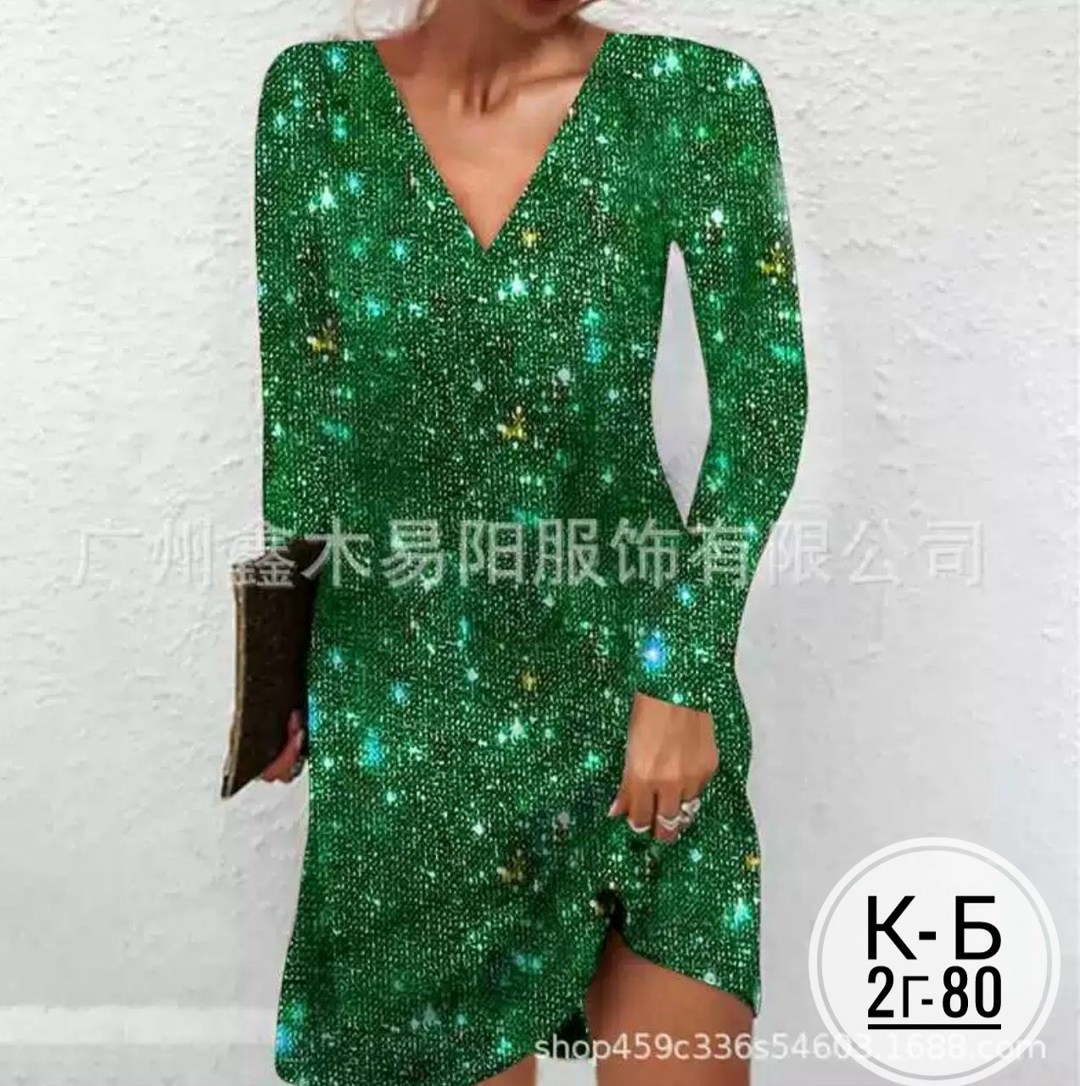 женское платье с пайетками v-образный вырез свободные длинные рукава,женское платье с блестками,женское платье с пайетками,женское платье ткань люрекс,золотое платье с пайетками