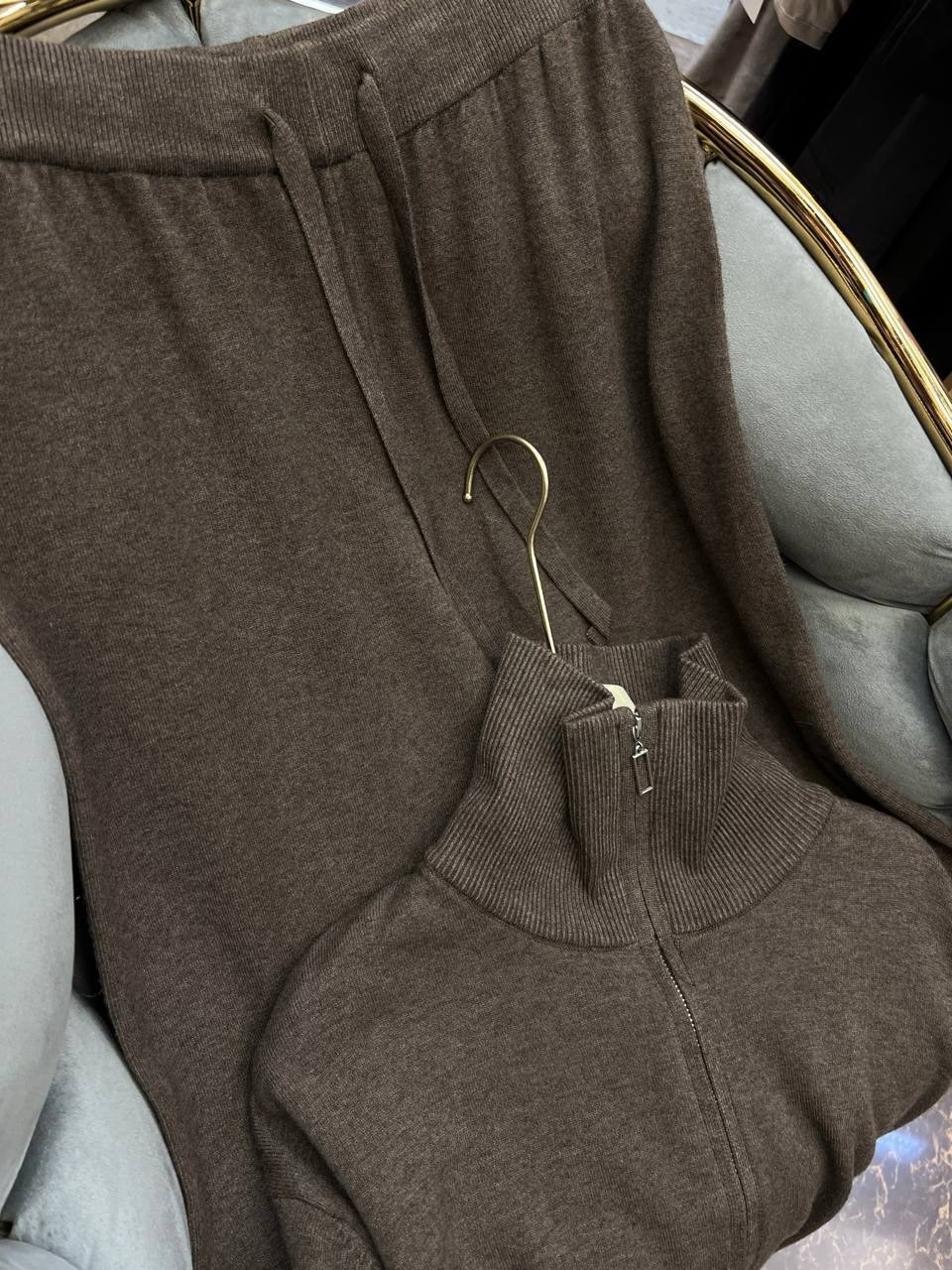 костюм двойка кашемир,трикотажные костюмы,женский костюм,костюм вязаный оверсайз на молнии jain,женские трикотажные костюмы