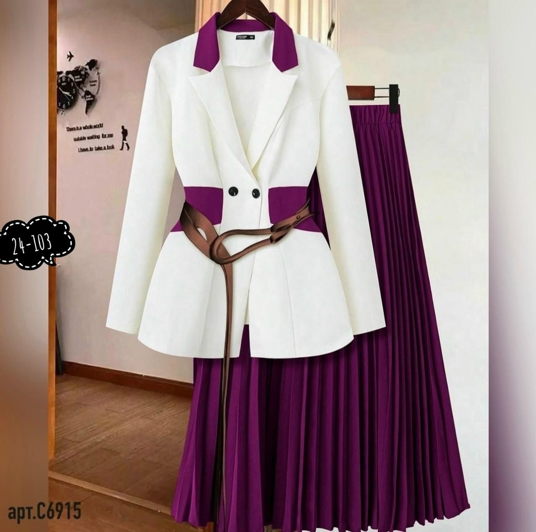 костюм женский с юбкой,костюм с плиссированной юбкой,костюм с юбкой плиссе,костюм с юбкой,стильные женские костюмы