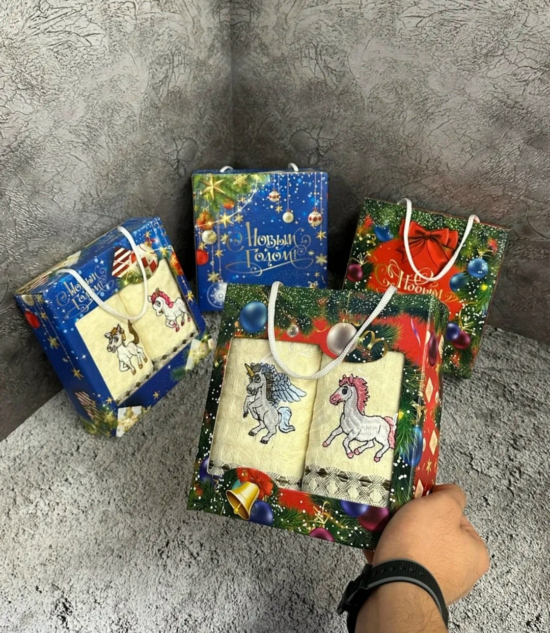 полотенца кухонные набор новогодним символом года 2026,набор полотенец кухонных в коробочке символ 2026 года 2 в 1,набор полотенец кухонных в коробочке символ 2026 года 2 в 1 арт: t103696,набор нового