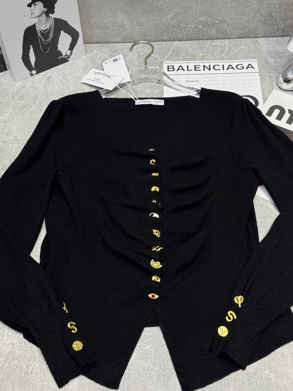 кардиган balmain черный,жакет balmain,женская кофта,укороченный кардиган balmain,кофта с пуговицами