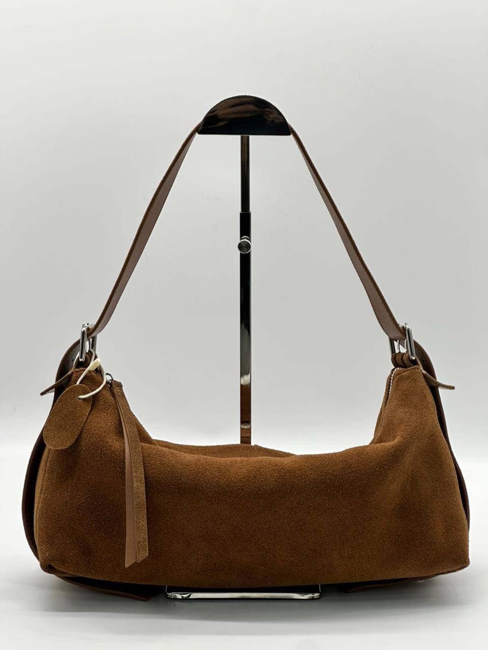 замшевая сумка,сумка замшевая женская,сумка женская замшевая на плечо натуральная замша,большая сумка хобо из натуральной замши, цвет коричневый,сумка из натуральной замши