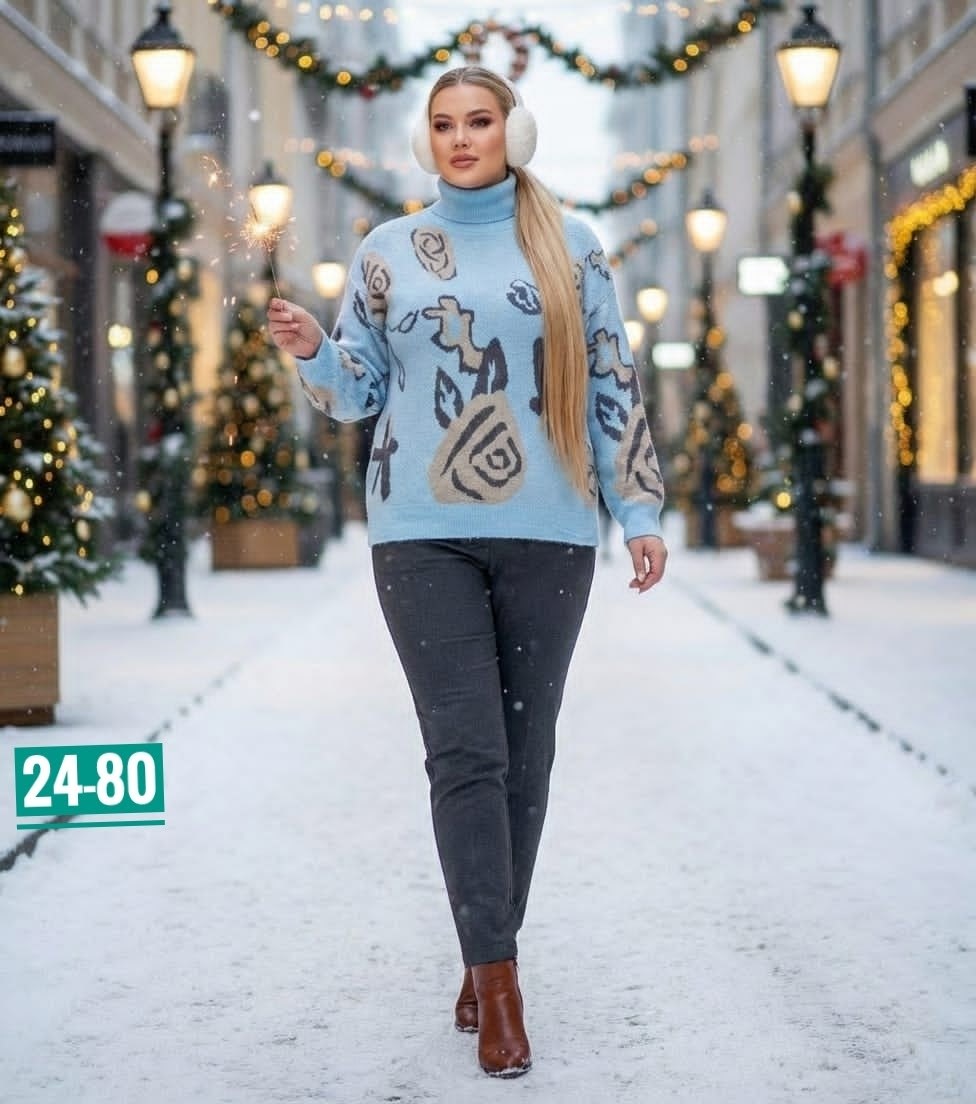 свитера женские,кофта женская,свитер,женские вязаные свитера,свитер вязаный с горлом новогодний с оленями gh fashion
