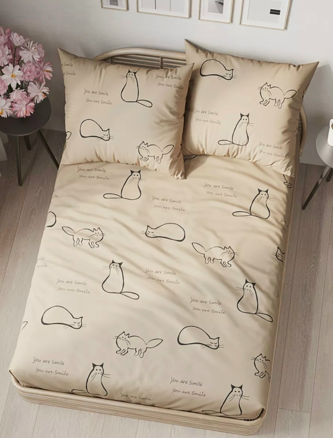 комплект постельное бельё,комплект постельного белья 1 5 спальный,постельного белья,пододеяльник котики,постельное белье 1 5 спальное