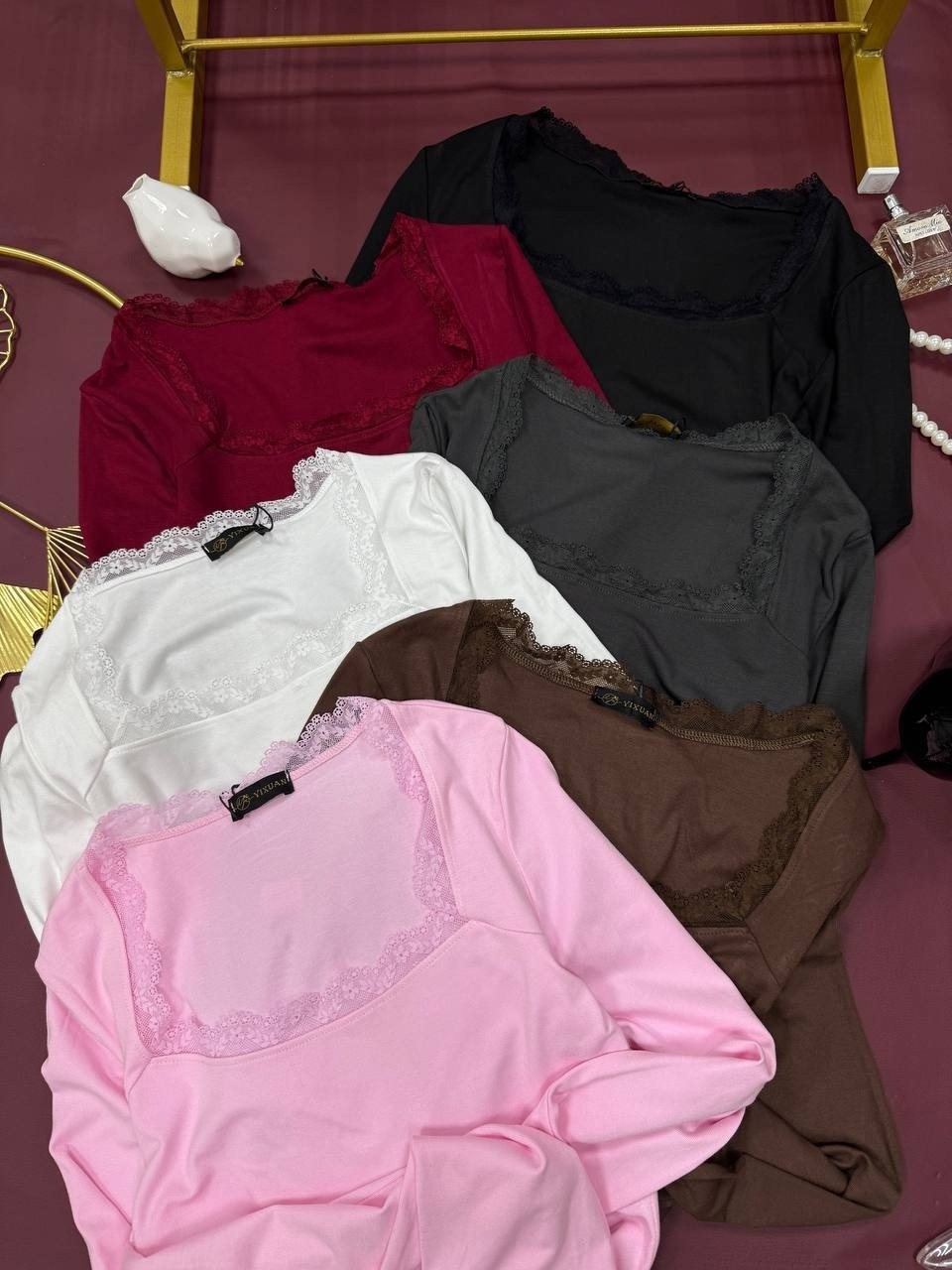 кофточка женская,модная блузка,женские топы,бордовый,кружевная футболка