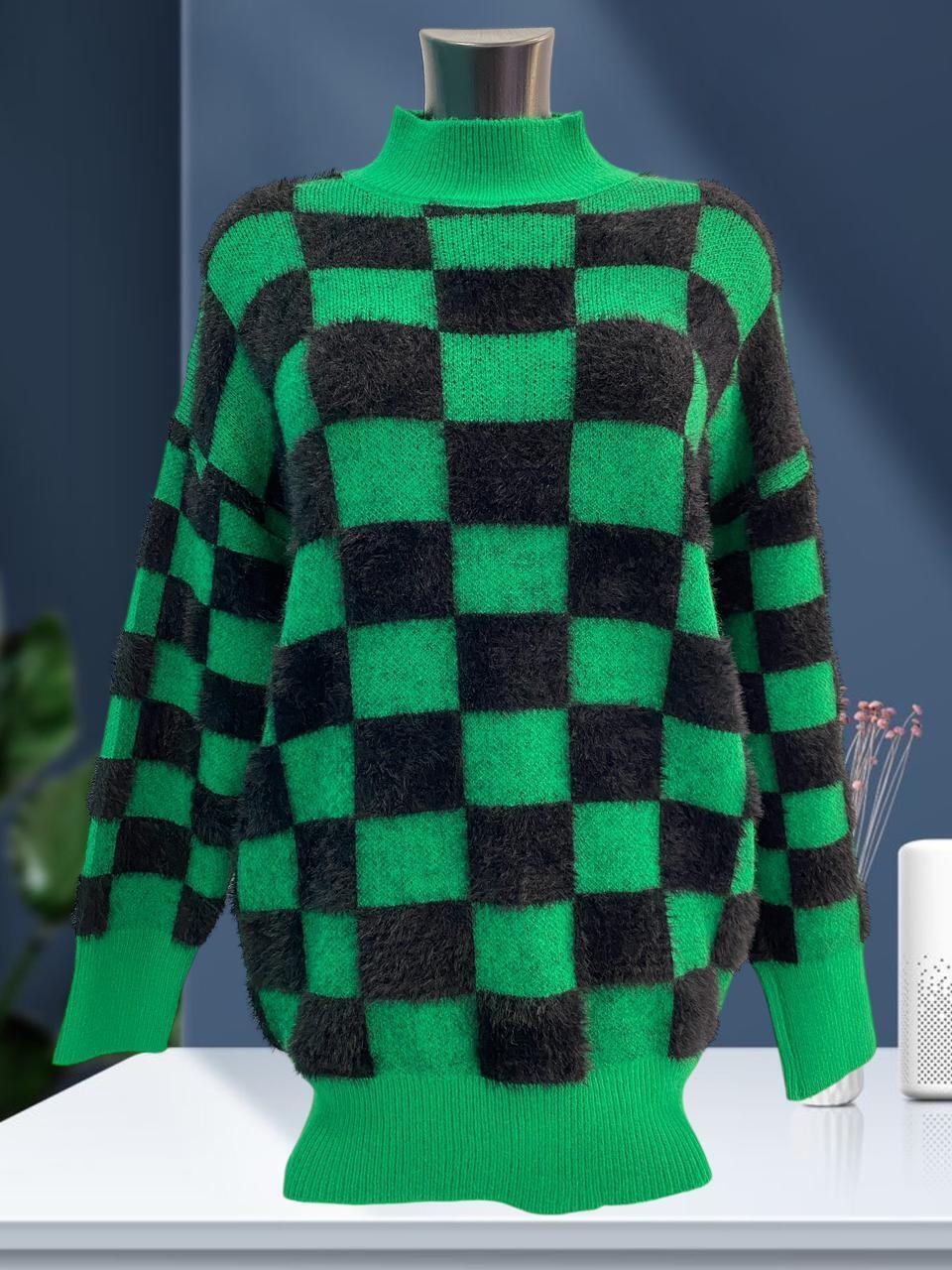 свитер в клетку,свитера женские,джемпер в клетку,стильный свитер,джемпер женский