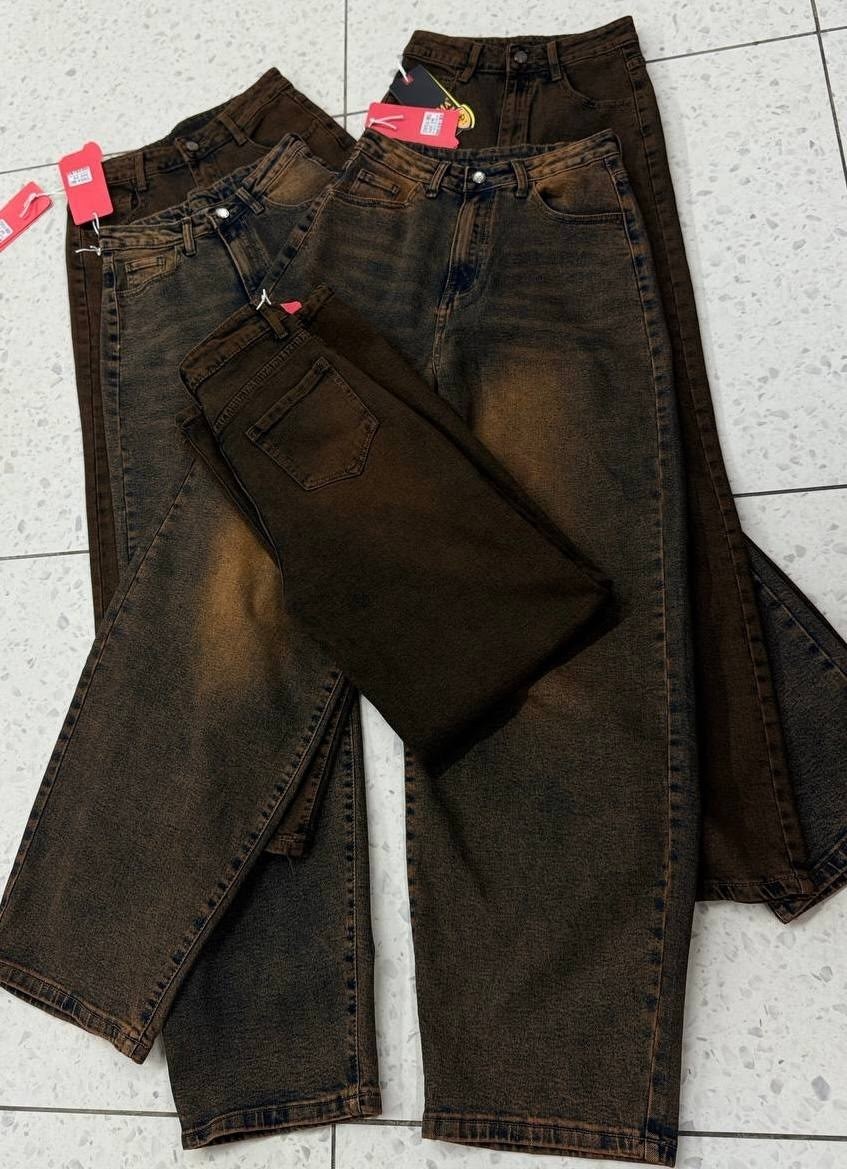 широкие джинсы,коричневые джинсы,джинсы женские коричневые,джинсы прямые широкие трубы salendo,джинсы женские