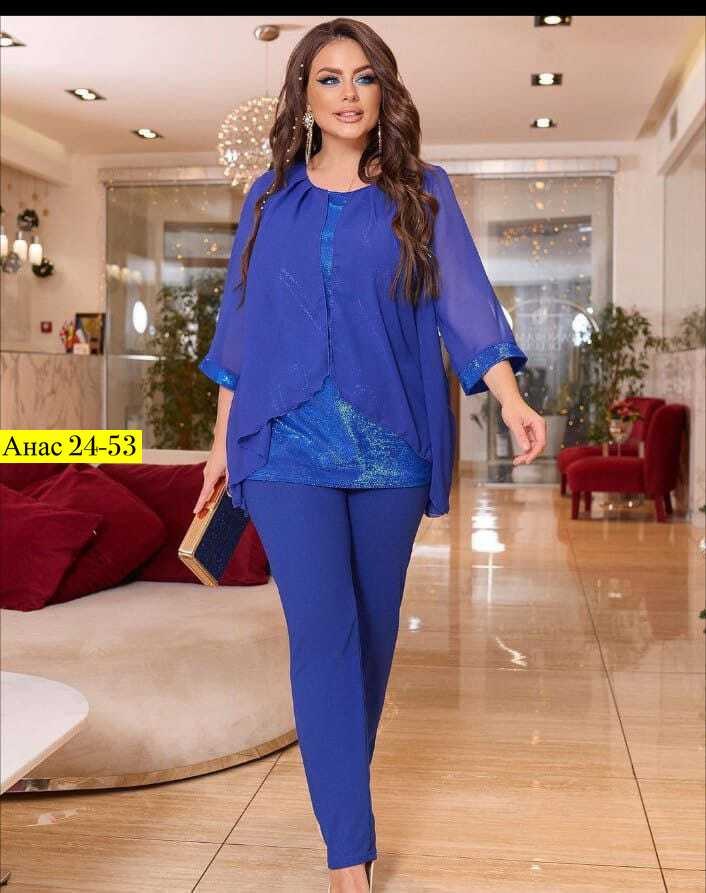 нарядный брючный костюм,костюм брючный с шифоновой накидкой,костюм женский брючный,женские костюмы,костюм вечерний больших размеров