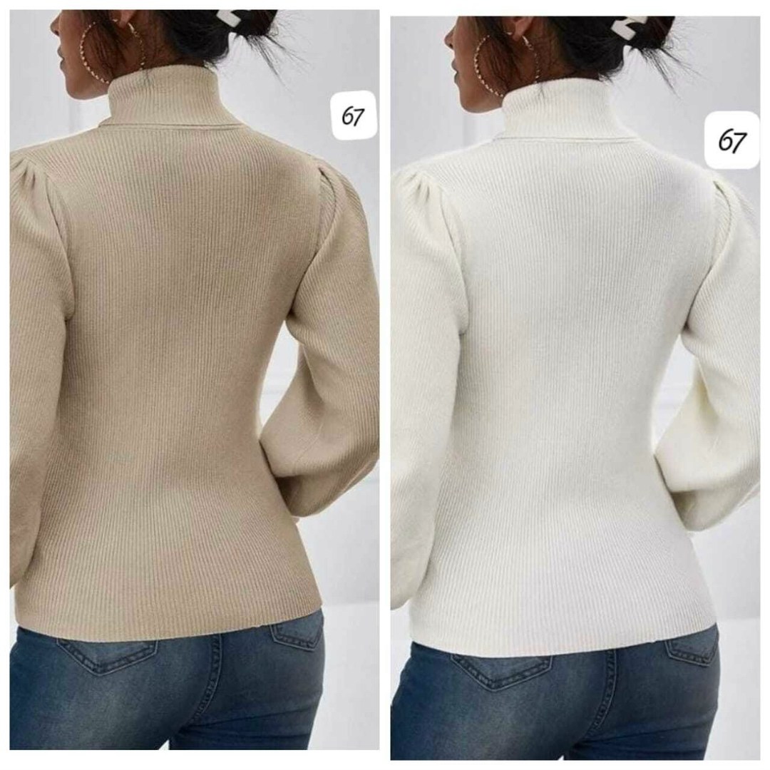 свитер с воротником стойкой,свитер с рукавом,трикотажный пуловер,женская кофта,свитер с рукавом фонарик