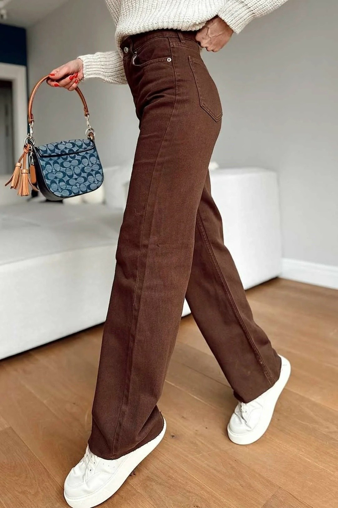 коричневые джинсы широкие,летние женские коричневые джинсы с высокой талией,коричневые джинсы женские широкие,джинсы женские с завышенной талией,женские коричневые джинсы с высокой талией