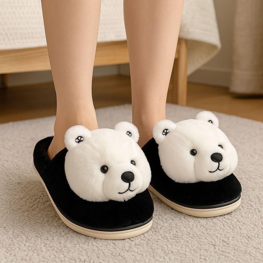 тапочки домашние,домашние плюшевые тапочки,плюшевые тапочки,,тапочки панда