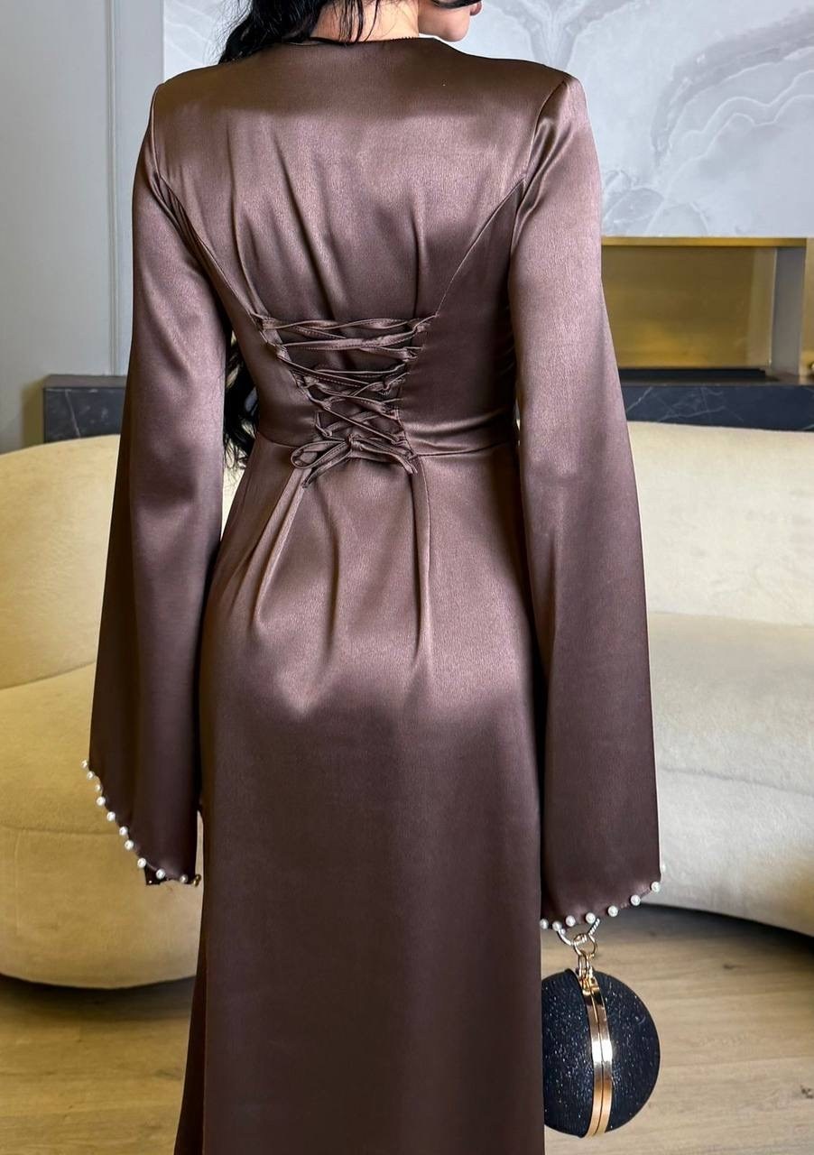 платье шелковое вечернее мусульманское длинное с рукавами,платье атласное,шелковое платье,длинное атласное платье,вечернее платье