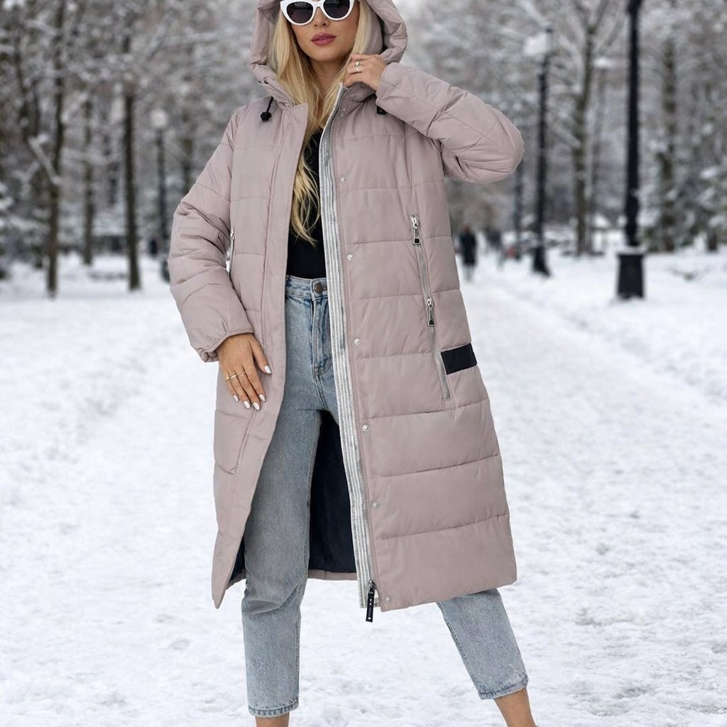 пальто утепленное с капюшоном зимнее женское розового цвета mtforce,пальто зимняя,женские пуховики,пальто на синтепоне,куртка женская зимняя