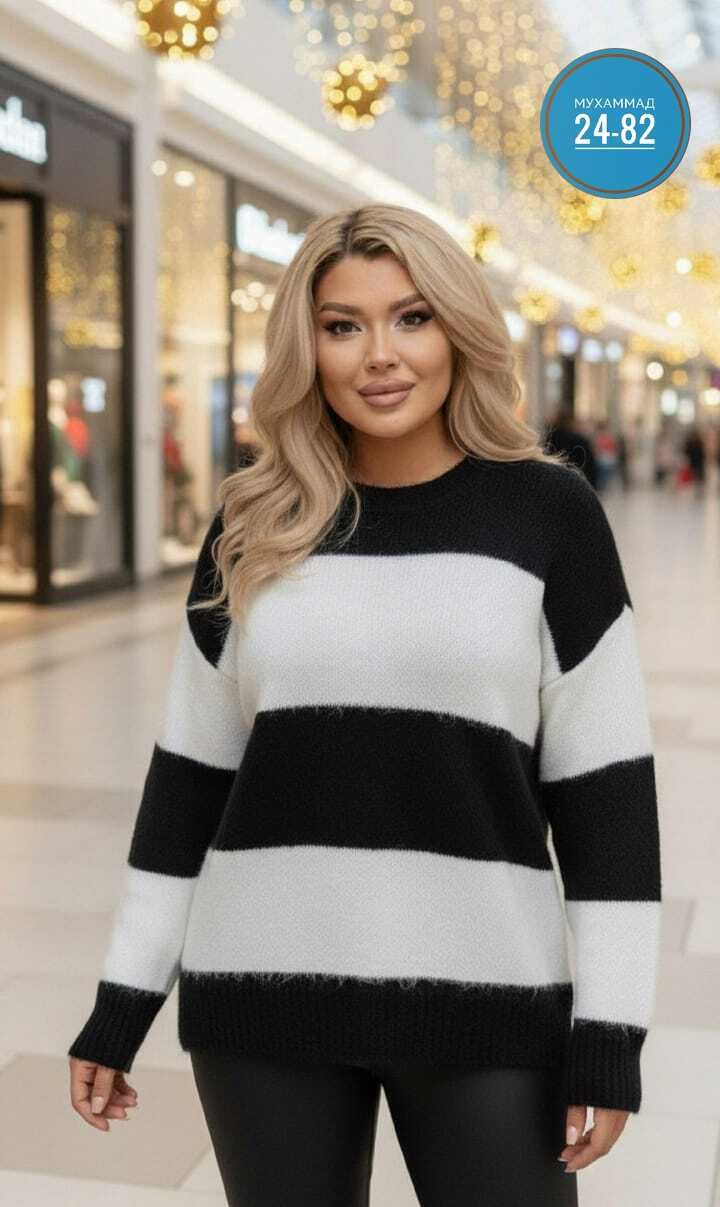 свитер оверсайз в полоску вязаный джемпер win_hp fashion,женская кофта,свитера женские,модные свитера,стильная кофта
