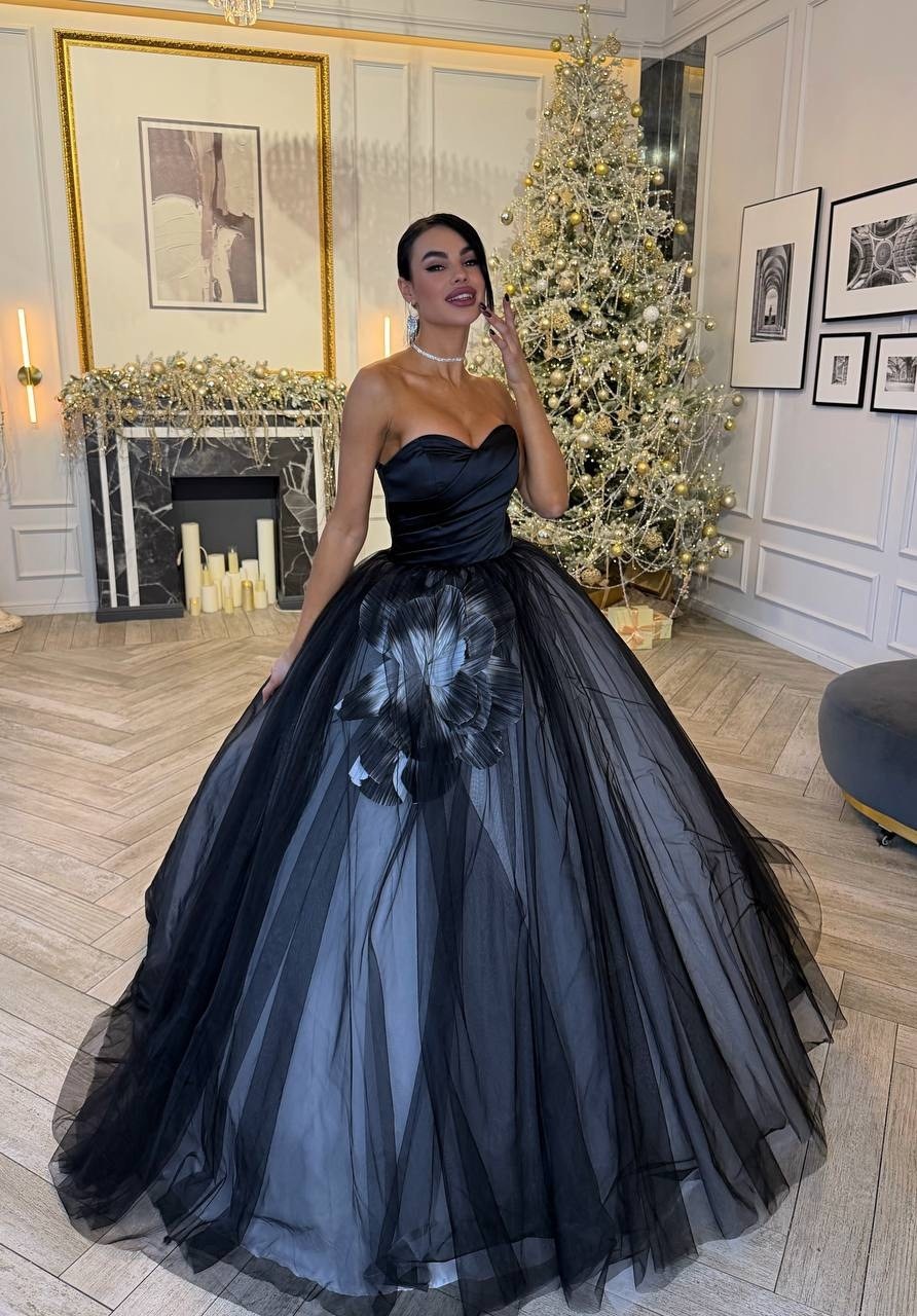 вечернее платье,черное бальное платье,черное пышное платье,вечернее платье черное,платье пышное