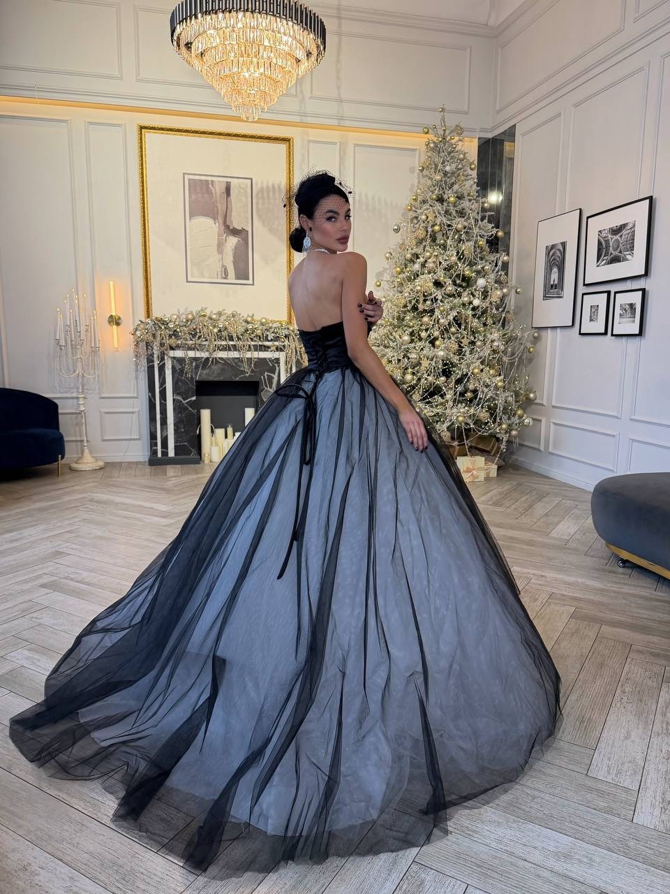 вечернее платье,платье пышное,платье для выпускного вечера,черное вечернее платье,платье бальное длинное