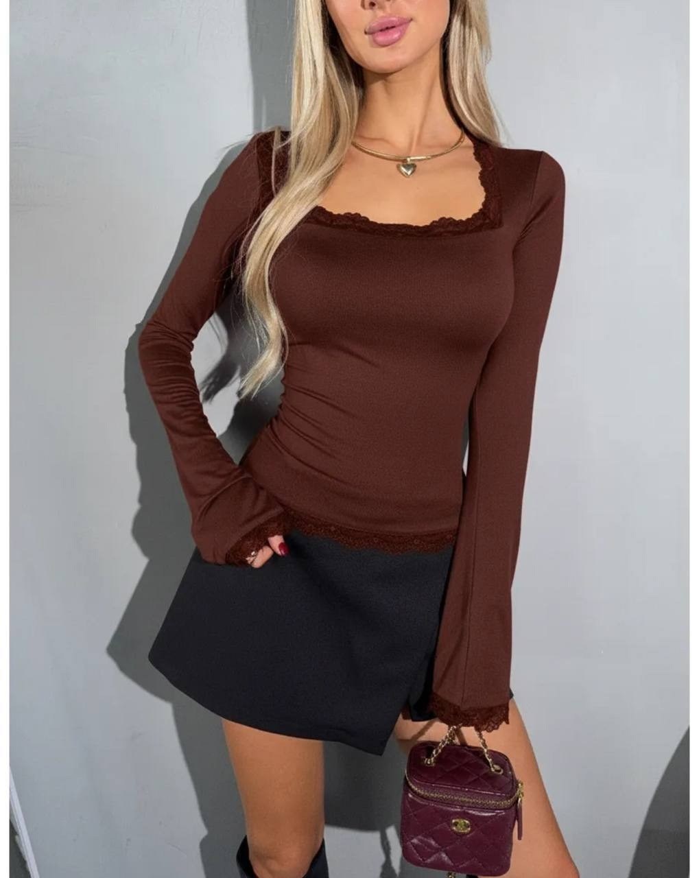 кофточка женская,модная блузка,женские топы,бордовый,кружевная футболка