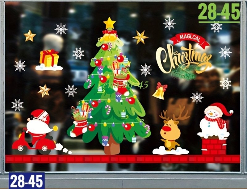 наклейка на окно новогодняя,наклейка на окно стеклянные шары,новогодние наклейки,наклейки на окна новогодние многоразовые,наклейки новогодние интерьерные