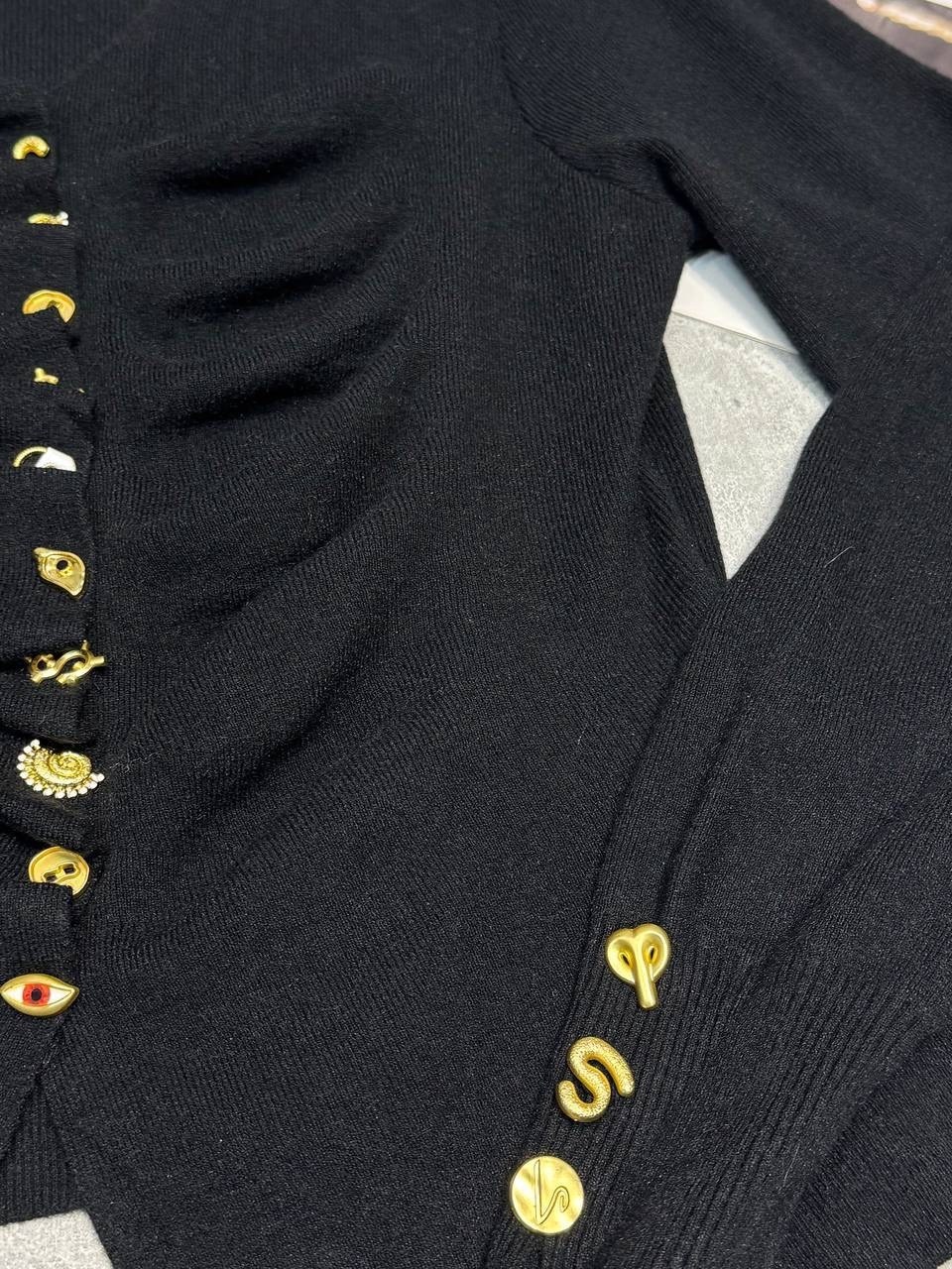 кардиган balmain черный,жакет balmain,женская кофта,укороченный кардиган balmain,кофта с пуговицами