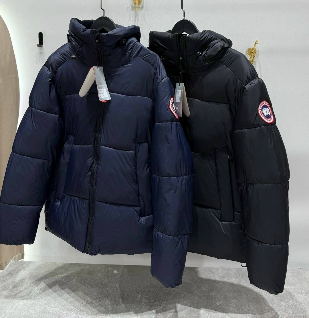 пуховик canada goose,мужские пуховики canada goose,длинный зимний пуховик куртка с капюшоном,пуховик crofton с капюшоном canada goose черный,пуховик canada