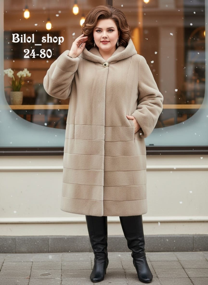 экошуба женская артикул 661-1-043,пальто с капюшоном,женская шуба,пальто женские,шубка