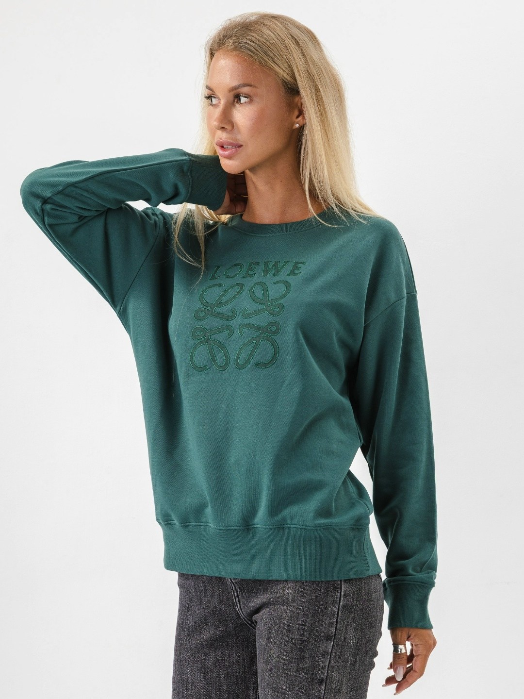 классический свитшот,зеленый свитшот,свитшот женский,свитшот и толстовка,базовый свитшот женский