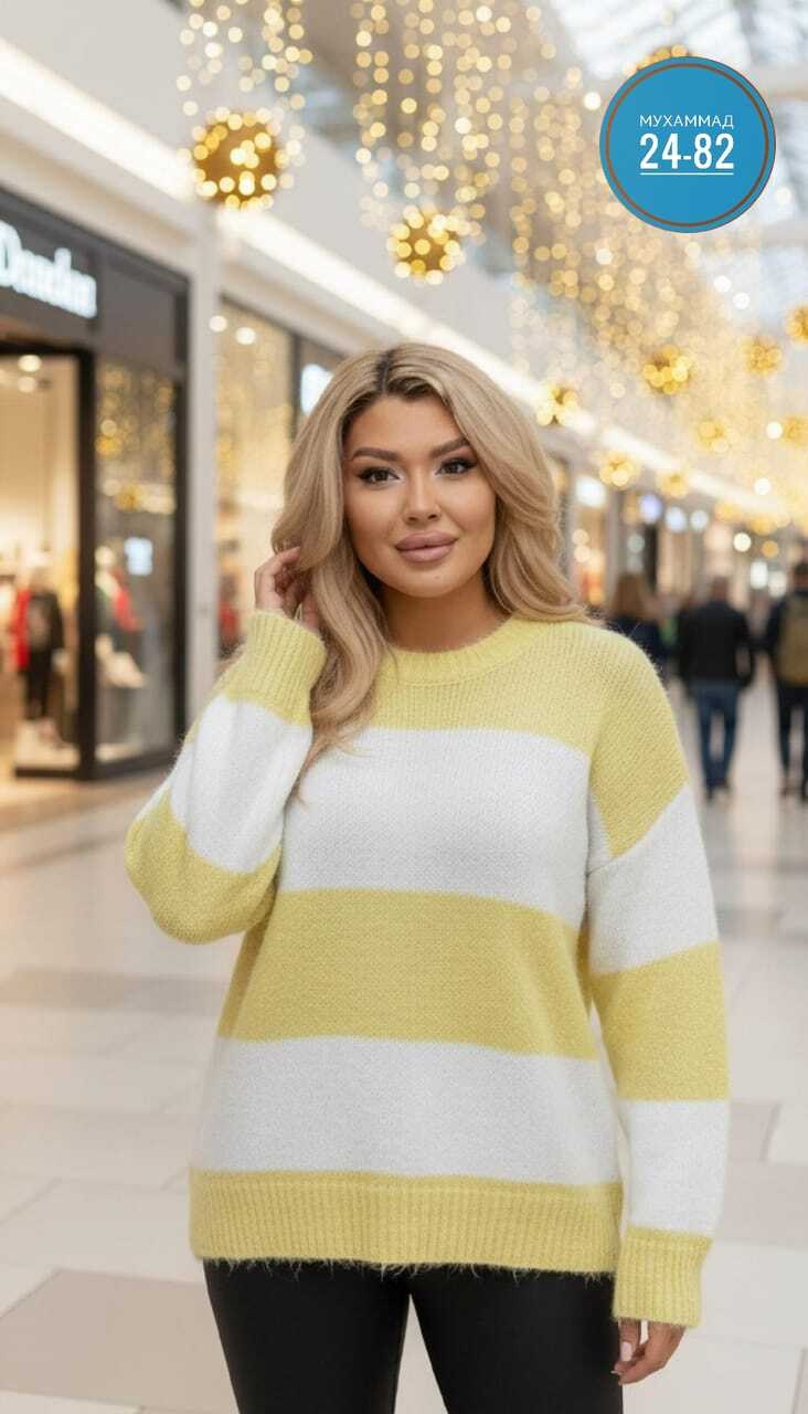 свитер оверсайз в полоску вязаный джемпер win_hp fashion,женская кофта,свитера женские,модные свитера,стильная кофта