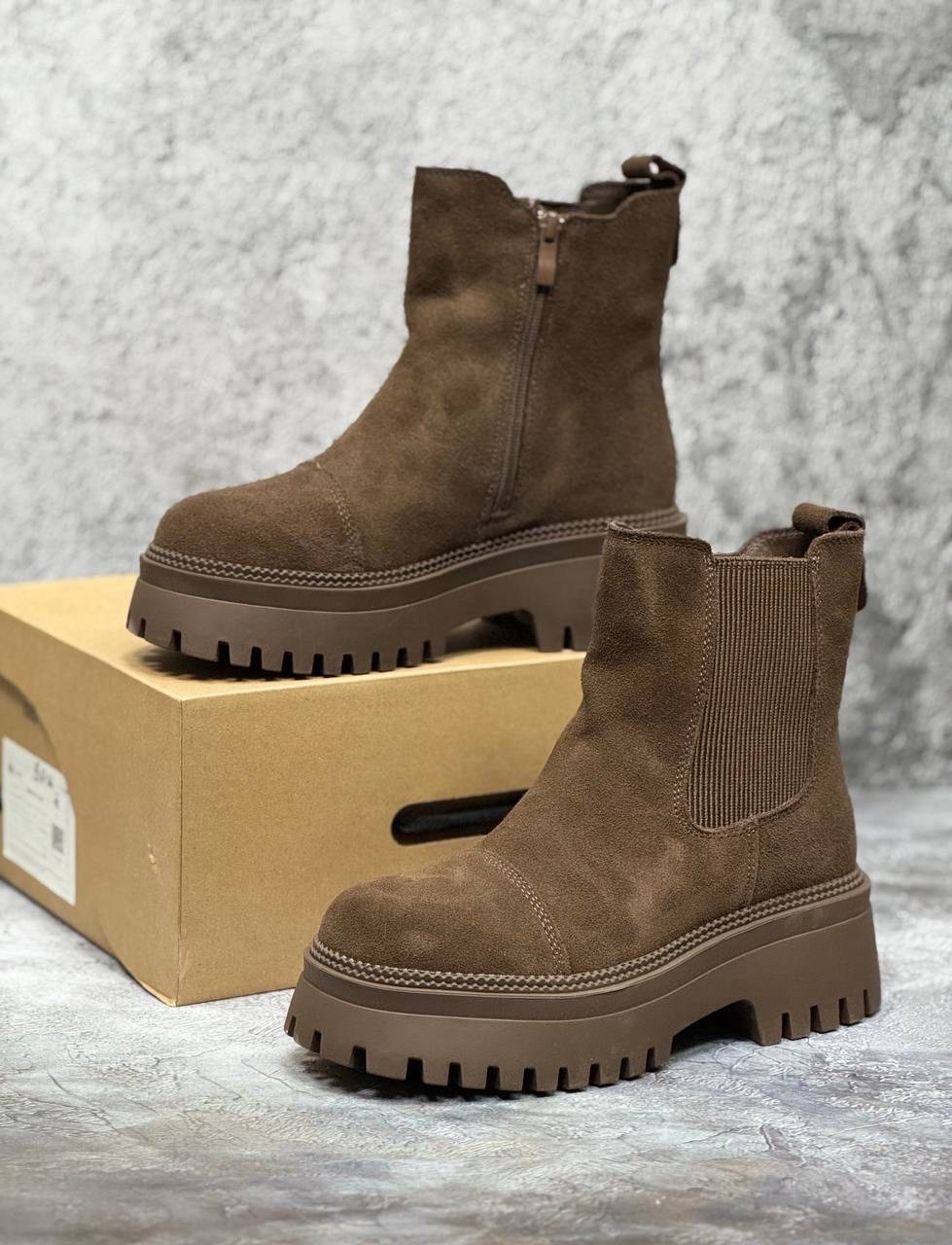 ,женские ботинки челси,ботинки челси reversal размер 40 коричневый,ботинки женские,замшевые ботинки демисезонные челси на платформе katyshev s