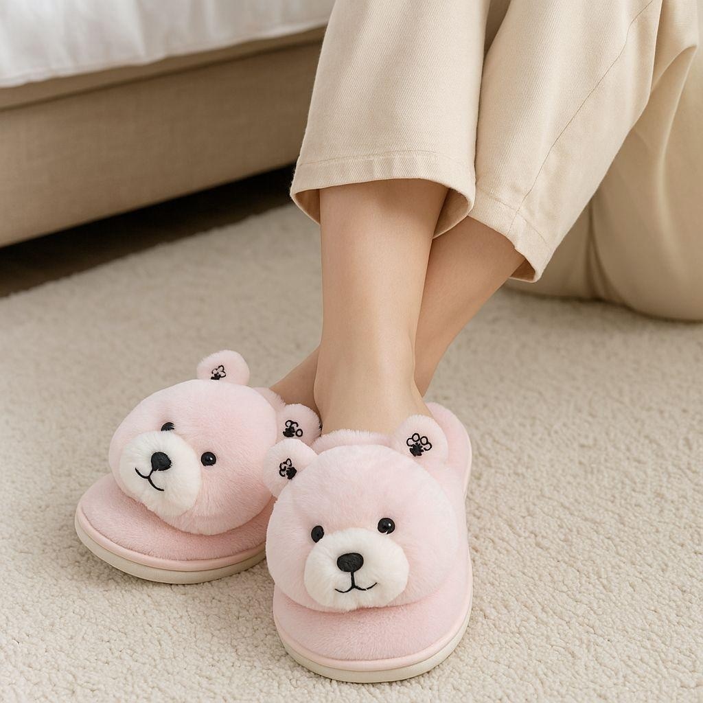 тапки мишки,теплые тапочки,плюшевые тапочки,домашние тапочки,тапочки мишки