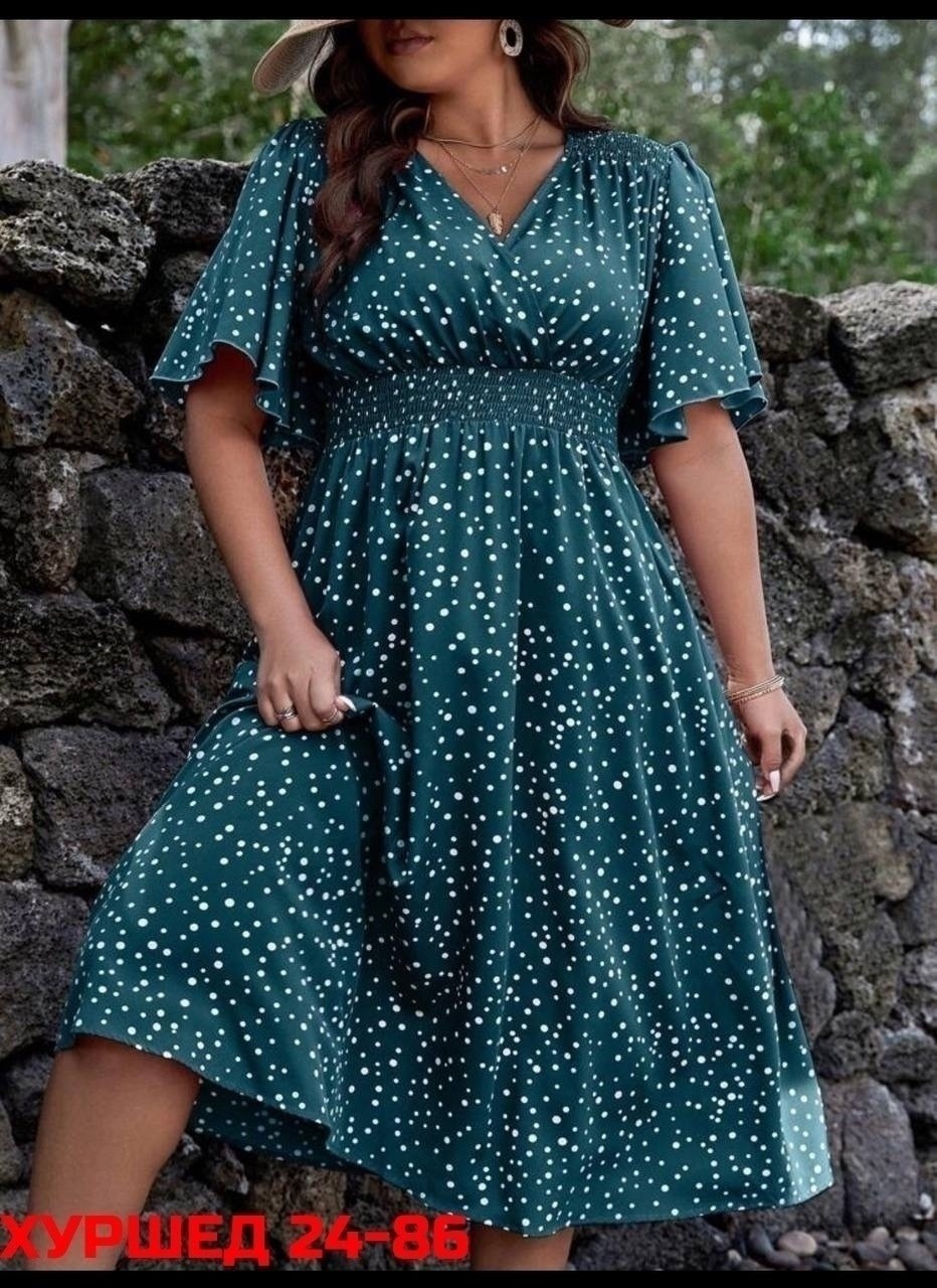 платье в горошек,женское платье в горошек,летнее женское платье,нарядное платье,платье для полных