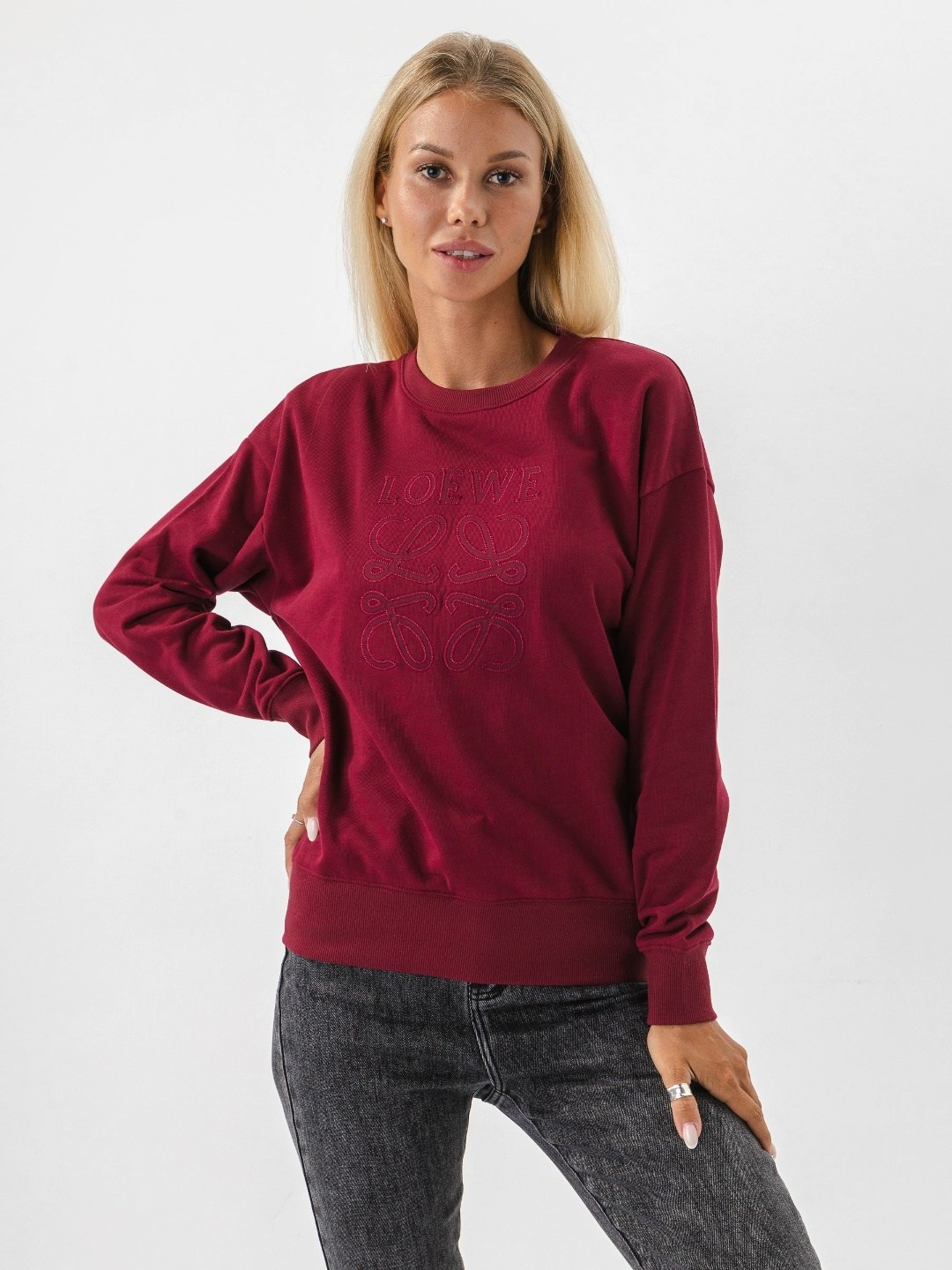 свитшот трикотажный,свитшот женская,свитшот с вышивкой бордовый tangerine,свитшот из трикотажа,толстовки свитшот