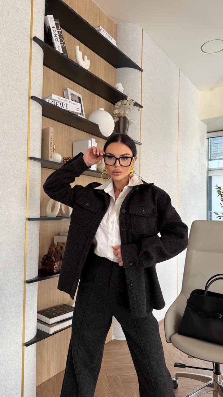 костюм деловой,жакет и брюки,костюм офисный,брюки широкие