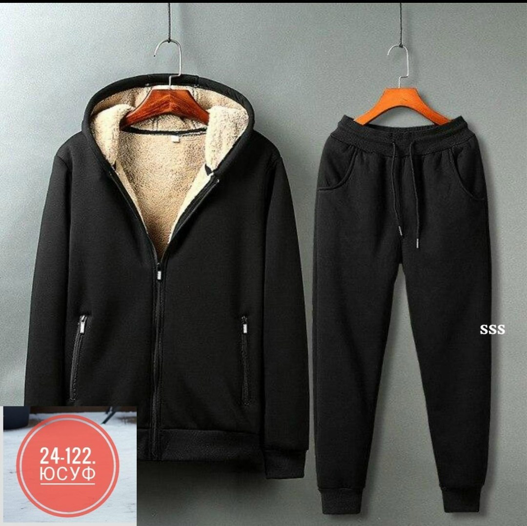 кашемировый спортивный костюм мужской,теплый спортивный костюм,мужской кашемировый комплект из 2 предметов толстовка с капюшоном и штаны зима 2025,мужской зимний плюшевый кашемир повседневный комплект