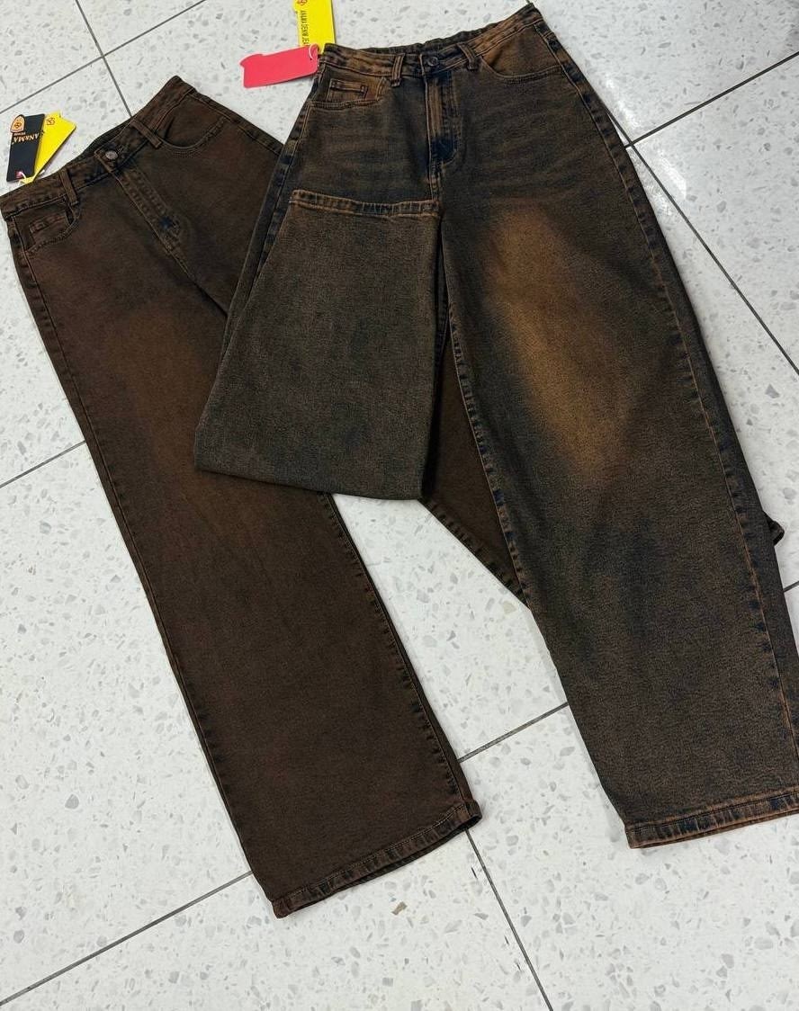 широкие джинсы,коричневые джинсы,джинсы женские коричневые,джинсы прямые широкие трубы salendo,джинсы женские