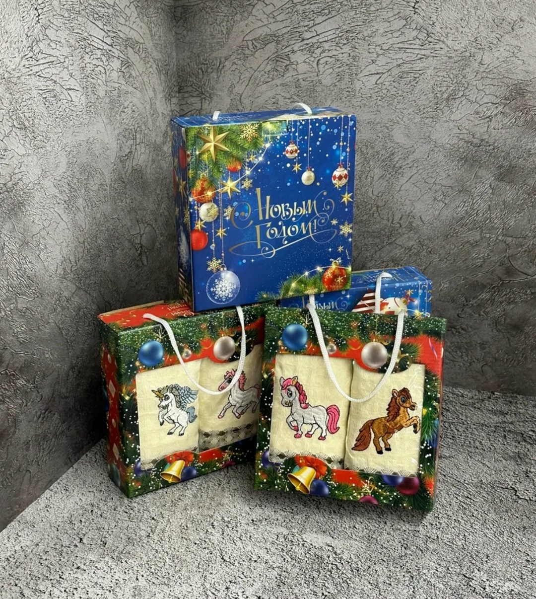 полотенца кухонные набор новогодним символом года 2026,набор полотенец кухонных в коробочке символ 2026 года 2 в 1,набор полотенец кухонных в коробочке символ 2026 года 2 в 1 арт: t103696,набор нового